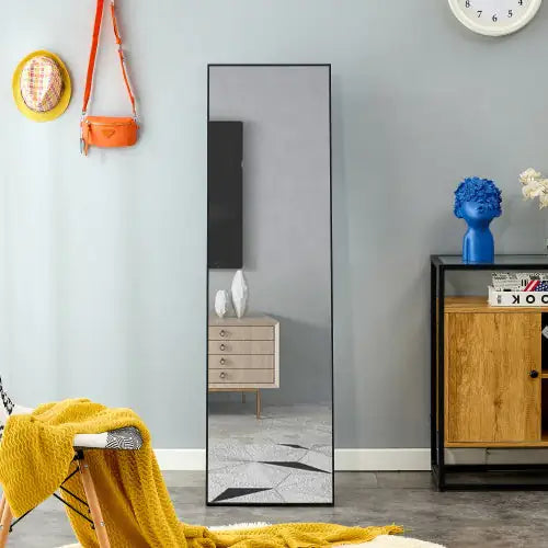 Full-length Mirror With Black Solid Wood Frame Unavailable Platforms- AliExpress