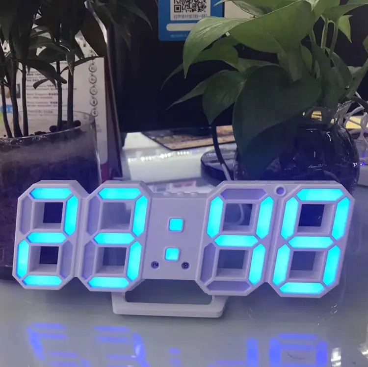 3D LED Digital Alarm Clock with USB Power (Wall Mount)