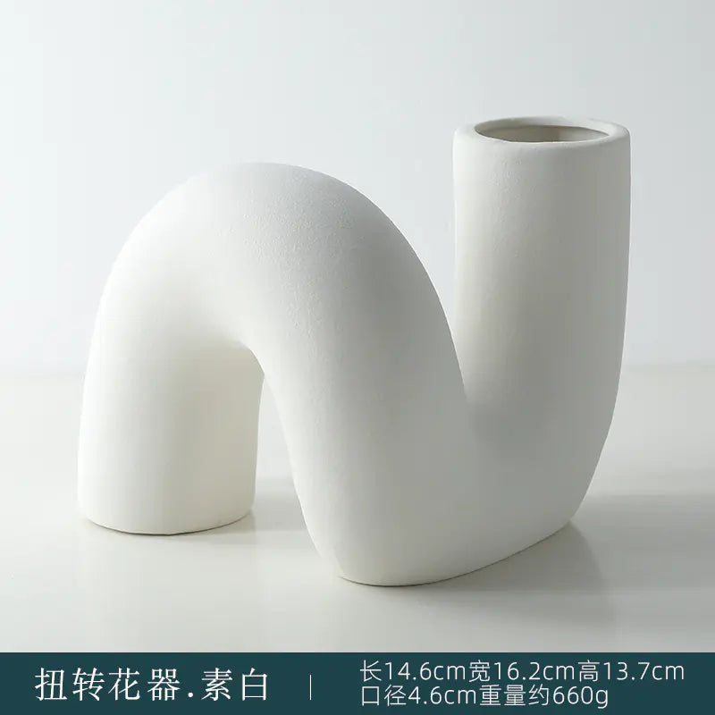 Nordic Ceramic Vase for Dried Flowers - Minimalist Decor