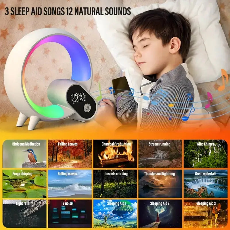 Creative Colorful Sunrise Alarm Clock with Bluetooth Audio