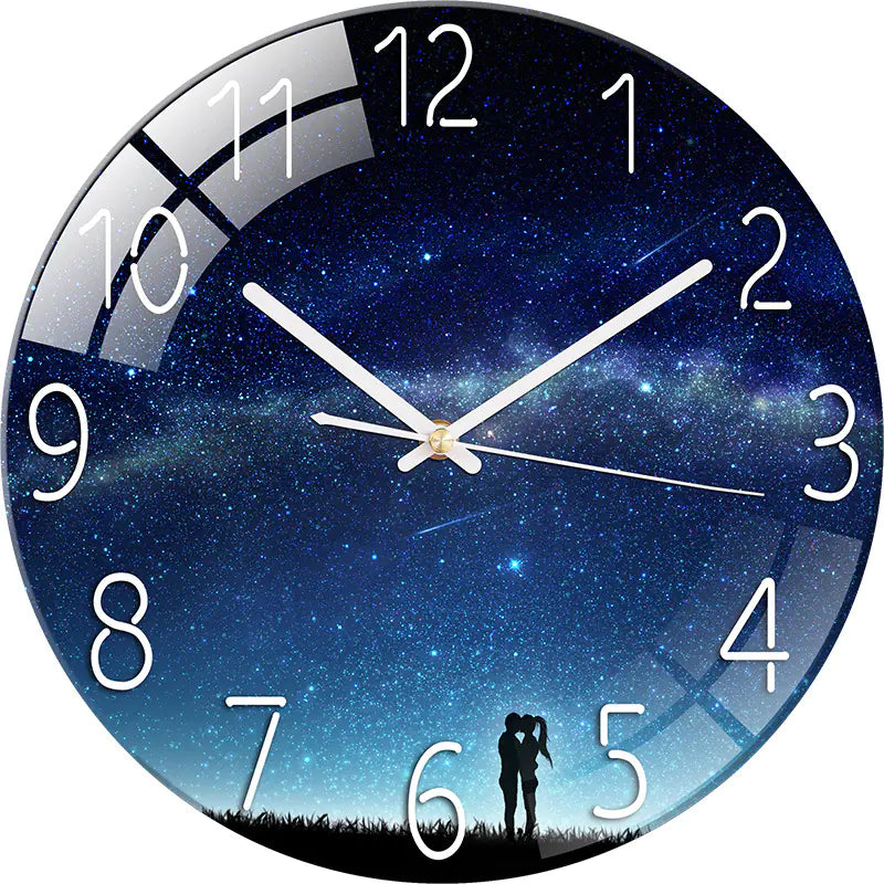 Customizable Silent Quartz Wall Clock with Glass Design