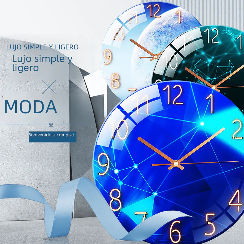 Customizable Silent Quartz Wall Clock with Glass Design