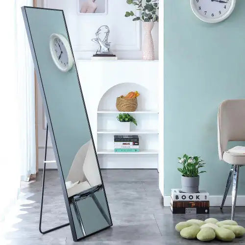 Full-length Mirror With Black Solid Wood Frame Unavailable Platforms- AliExpress