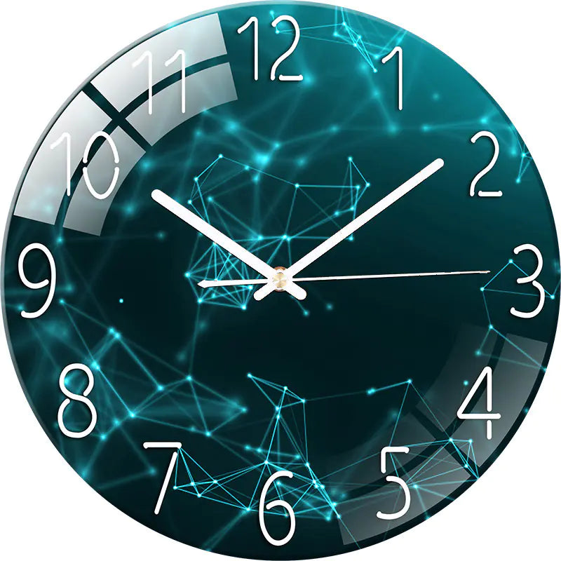 Customizable Silent Quartz Wall Clock with Glass Design