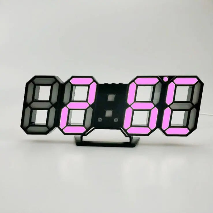 3D LED Digital Alarm Clock with USB Power (Wall Mount)