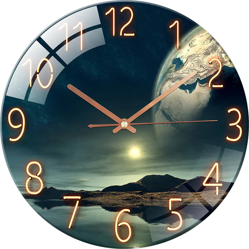 Customizable Silent Quartz Wall Clock with Glass Design