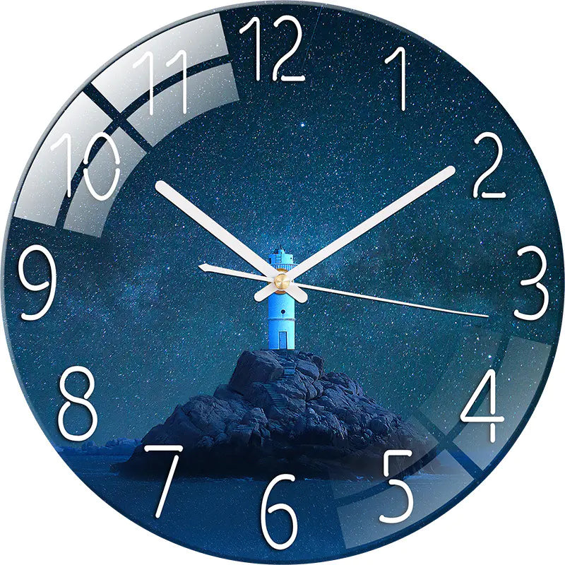 Customizable Silent Quartz Wall Clock with Glass Design