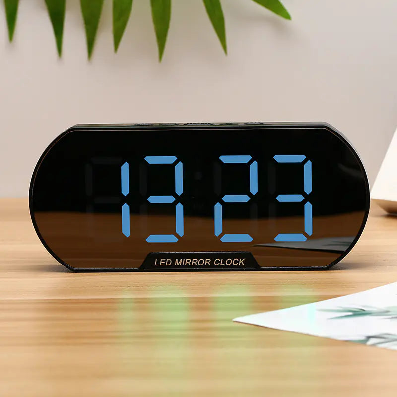 Modern Minimalist Silent Alarm Clock with Mirror