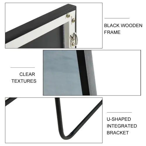 Full-length Mirror With Black Solid Wood Frame Unavailable Platforms- AliExpress