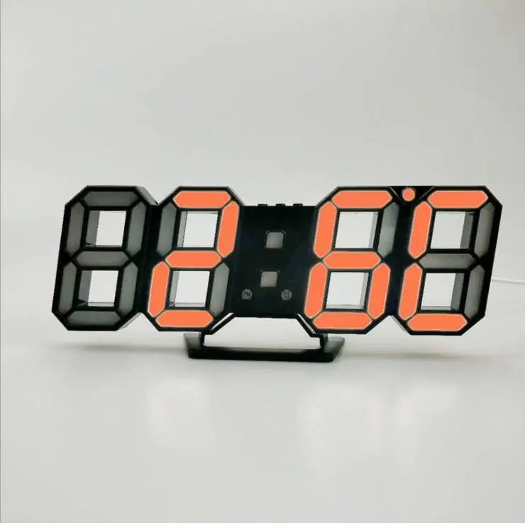 3D LED Digital Alarm Clock with USB Power (Wall Mount)