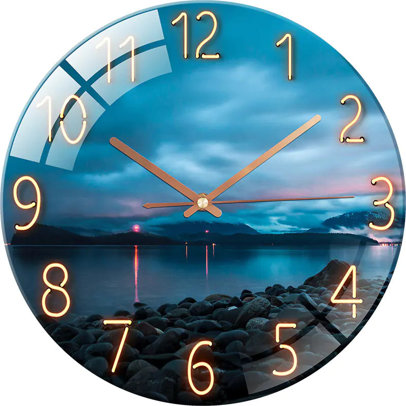 Customizable Silent Quartz Wall Clock with Glass Design