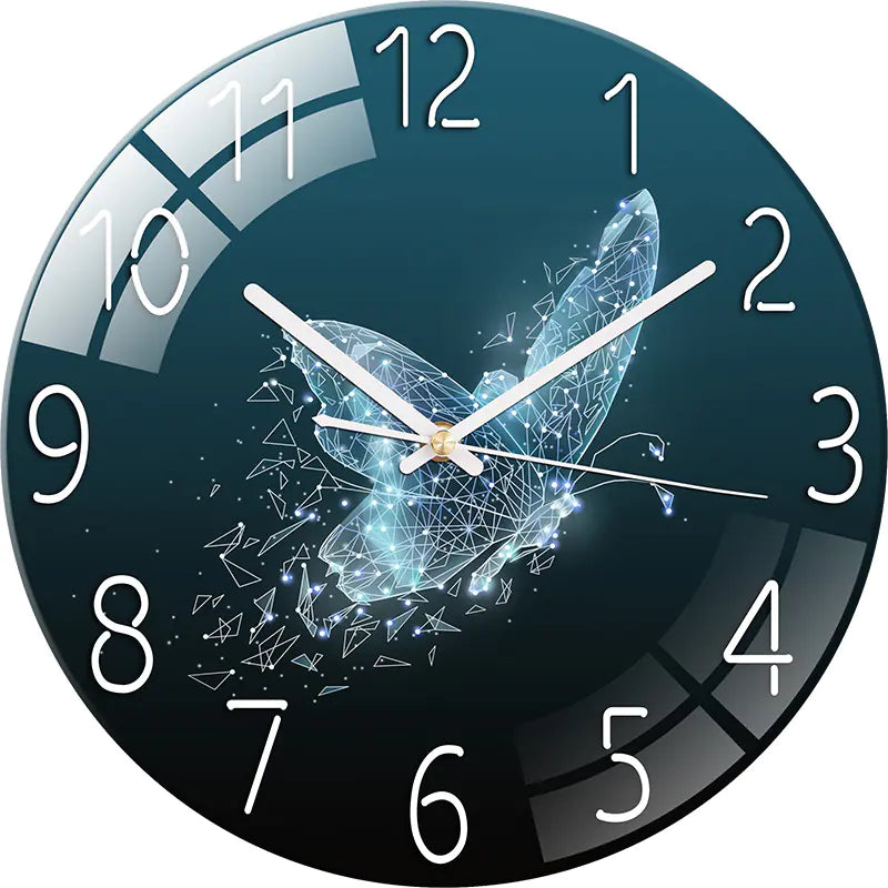 Customizable Silent Quartz Wall Clock with Glass Design