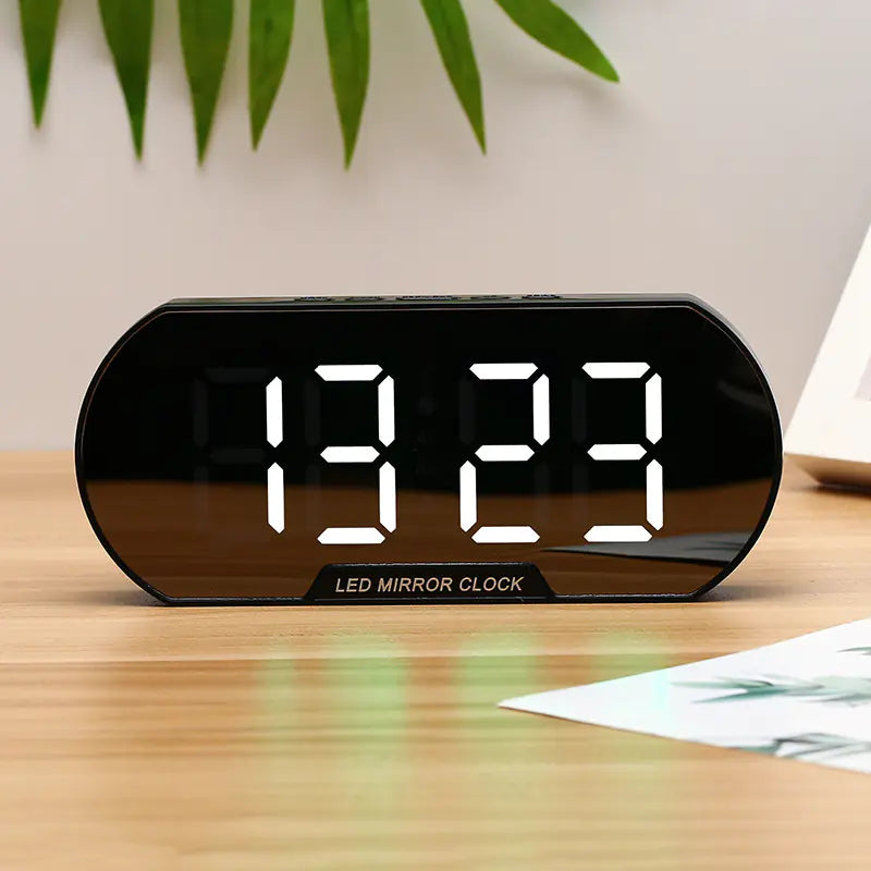 Modern Minimalist Silent Alarm Clock with Mirror