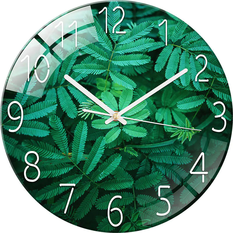 Customizable Silent Quartz Wall Clock with Glass Design