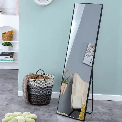 Full-length Mirror With Black Solid Wood Frame Unavailable Platforms- AliExpress