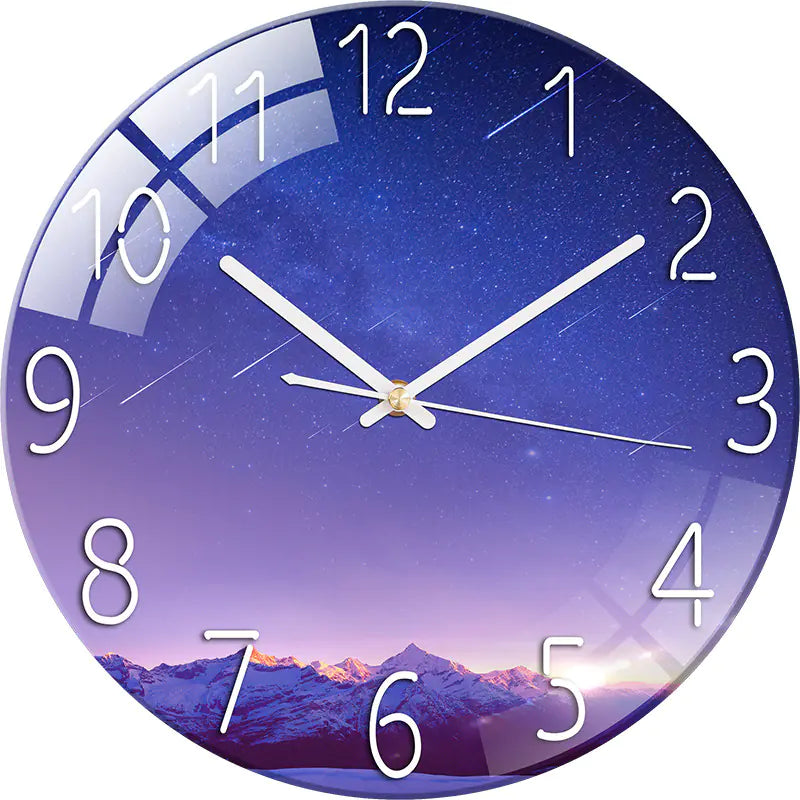 Customizable Silent Quartz Wall Clock with Glass Design