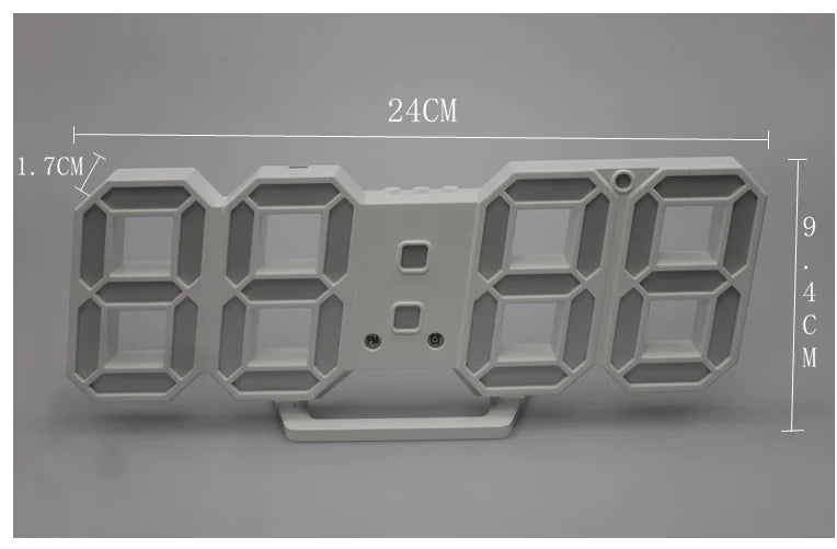 3D LED Digital Alarm Clock with USB Power (Wall Mount)