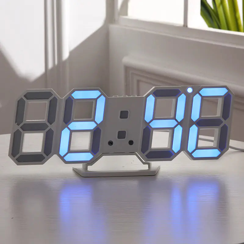 3D LED Digital Alarm Clock with USB Power (Wall Mount)
